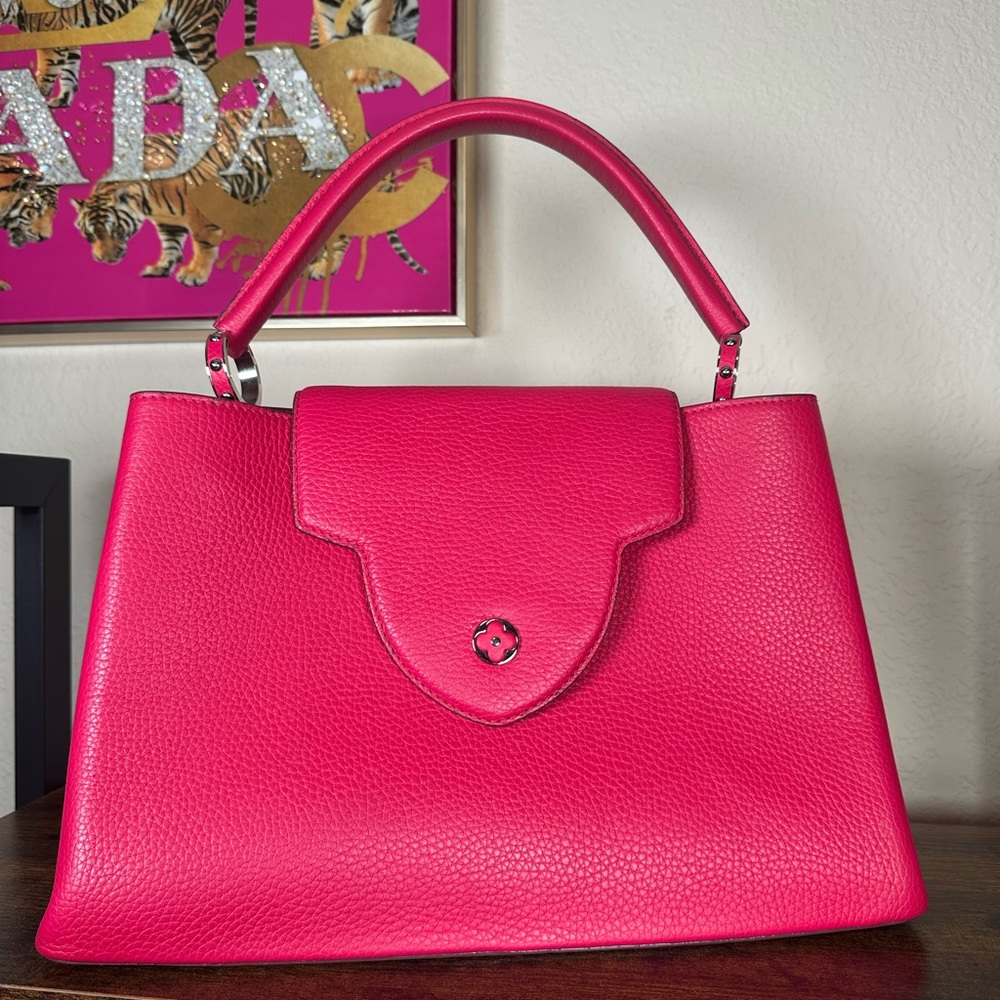 Authentic Louis Vuitton Hot Pink Capucines Top Handle Satchel - Picture 2 of 16